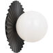 Modern Ruff Wall Sconce Wall Light in Black and Opal Glass