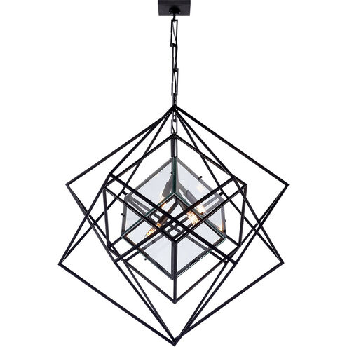 Visual Comfort Signature Collection Kelly Wearstler Cubist 4 Light 32 inch Aged Iron Chandelier Ceiling Light, Medium KW5021AI-CG - Open Box