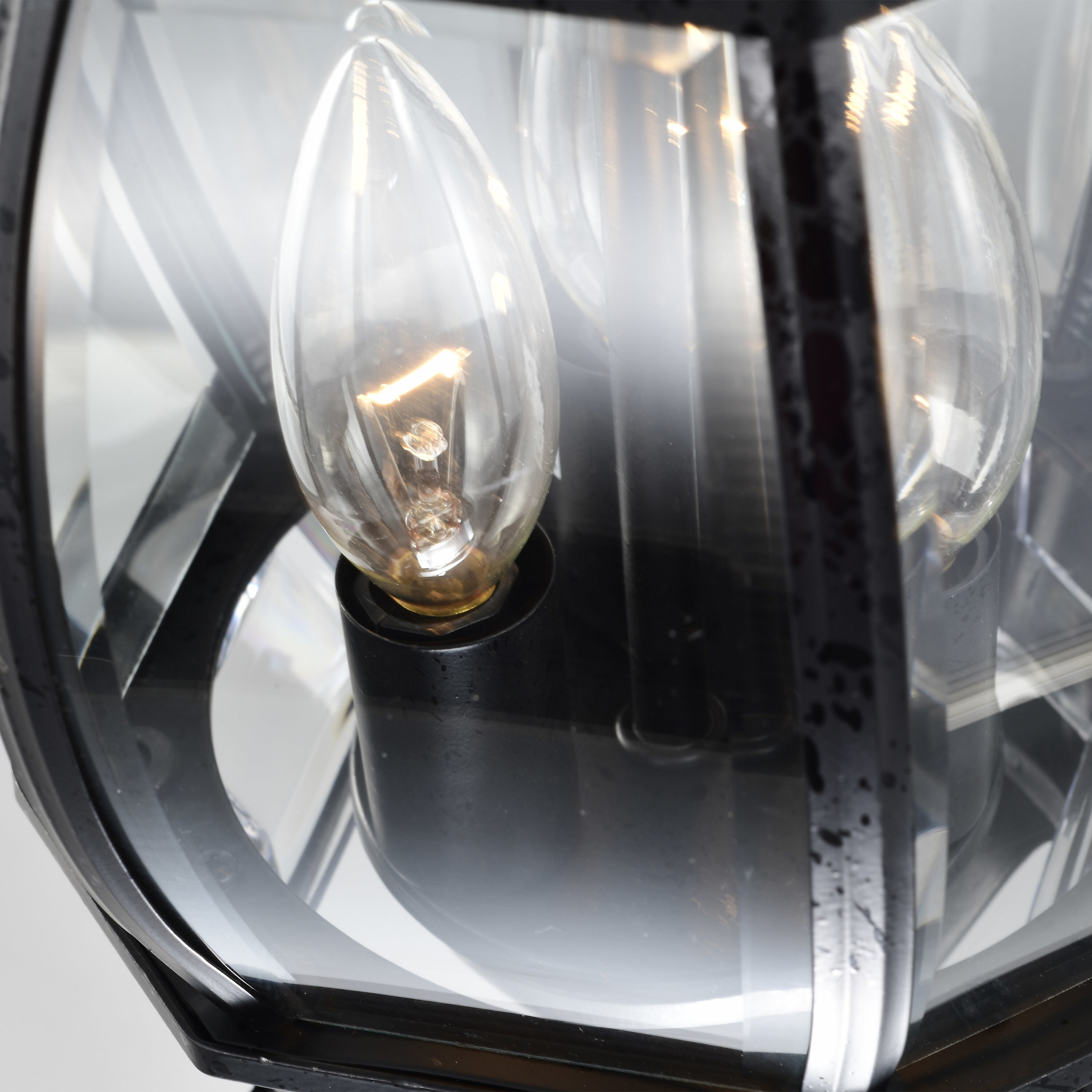 Central Park 3 Light 7 inch Textured Black Outdoor Hanging Lantern