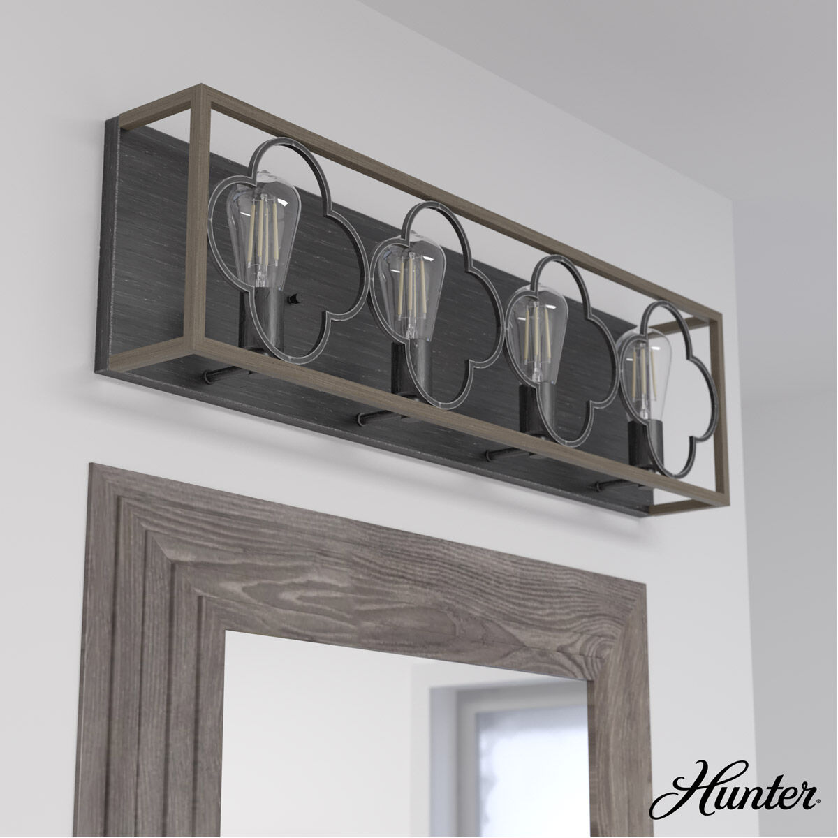 Gablecrest 4 Light 33 inch French Oak and Rustic Iron Vanity Light Wall Light