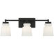 Contemporary 3 Light 24 inch Matte Black Bathroom Vanity Light Wall Light
