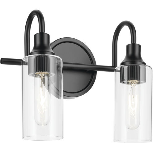 Kavi 2 Light 12.5 inch Black Vanity Light Wall Light