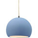 Radiance 1 Light 7 inch Matte Black and Sky Blue Pendant Ceiling Light