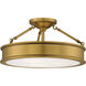 Harbour Point 3 Light 19 inch Liberty Gold Semi Flush Mount Ceiling Light