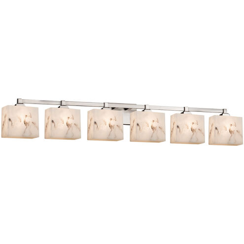 Lumenaria 6 Light 50.5 inch Brushed Nickel Vanity Light Wall Light in Rectangle, Incandescent