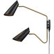 Stanley 20 inch 60 watt Matte Black with Brushed Gold Swingarm Sconce Wall Light