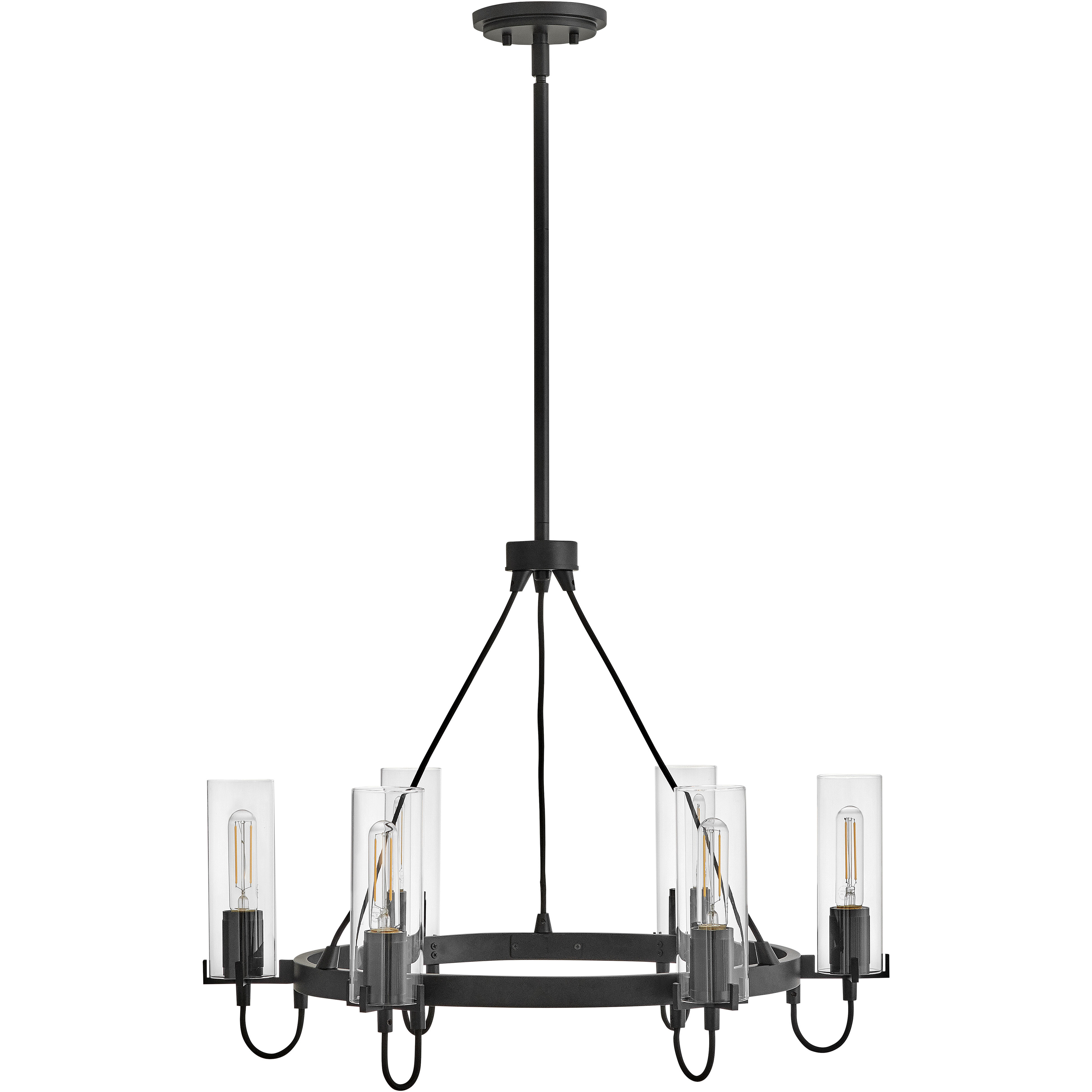 Ryden 6 Light 28 inch Black Chandelier Ceiling Light