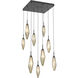 Rock Crystal LED 26.1 inch Matte Black Chandelier Ceiling Light in 3000K LED, Chilled Bronze, Square Multi-Port