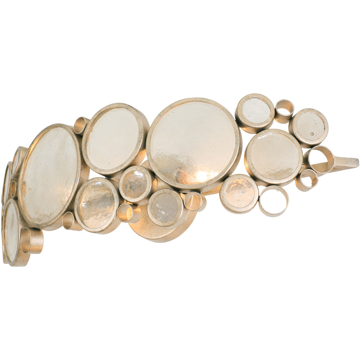 Fascination 2 Light 25 inch Zen Gold Vanity Light Wall Light in Recycled Champagne Bottle Glass 