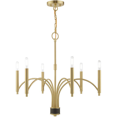 Wisteria 6 Light 26 inch Satin Brass Chandelier Ceiling Light