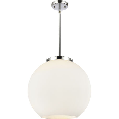 Ballston Athens 3 Light 15.75 inch Polished Chrome Statement Pendant Ceiling Light in Incandescent, Matte White