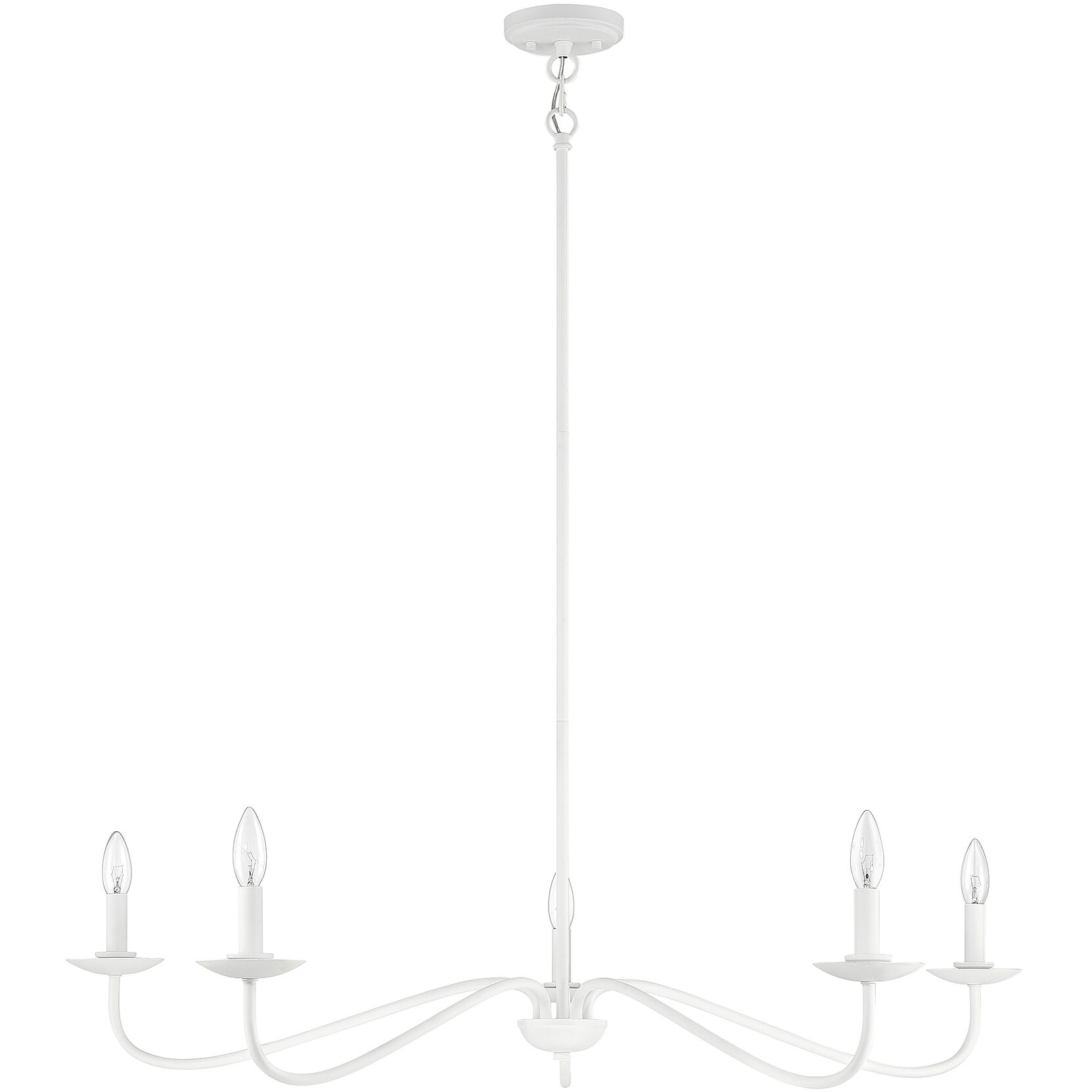 Traditional 5 Light 42 inch Bisque White Chandelier Ceiling Light