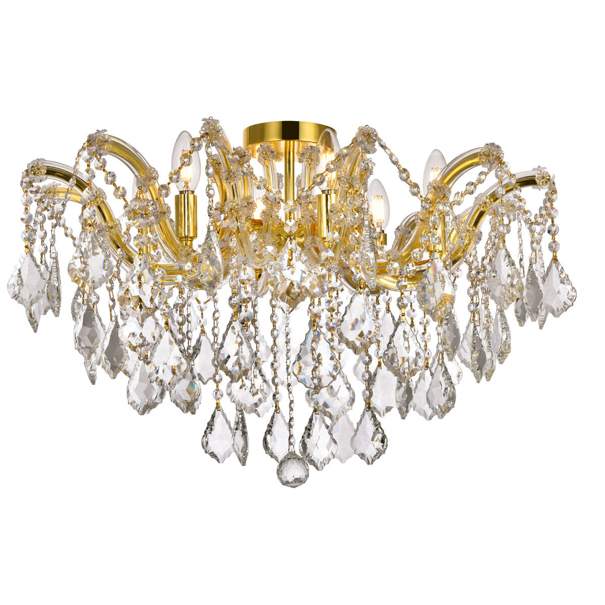 Maria Theresa 6 Light 24 inch Gold Flush Mount Ceiling Light in Royal Cut