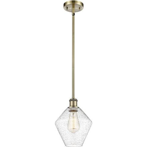 Ballston Cindyrella LED 8 inch Antique Brass Mini Pendant Ceiling Light in Seedy Glass