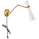 Blaze 1 Light 4 inch White Wall Sconce Wall Light in Aged Gold Brass and White