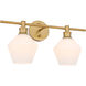Gene 2 Light 19 inch Brass Wall sconce Wall Light