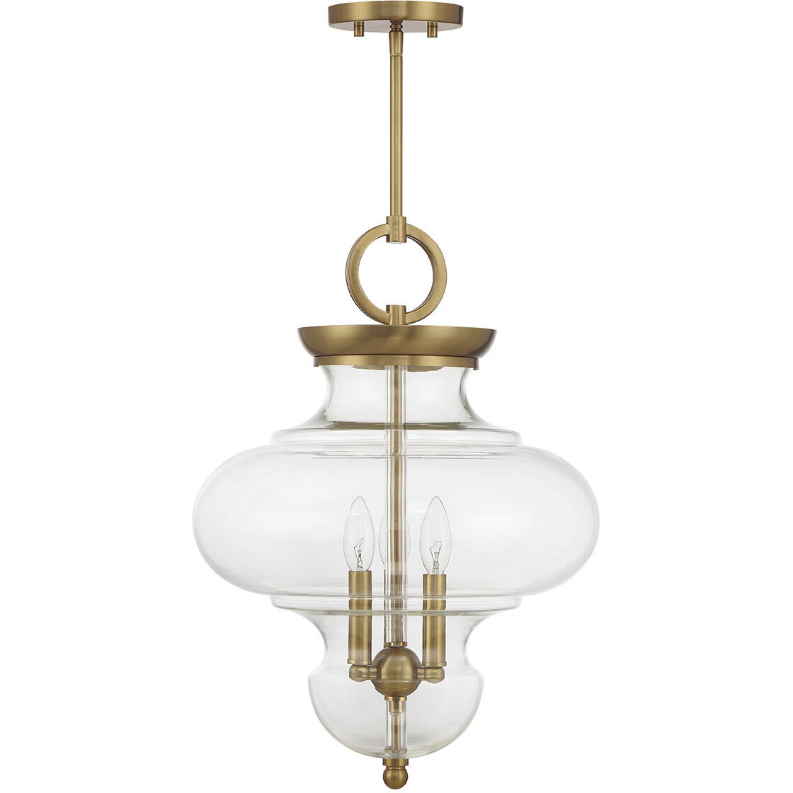 Bergdorf 3 Light 15 inch Warm Brass Pendant Ceiling Light