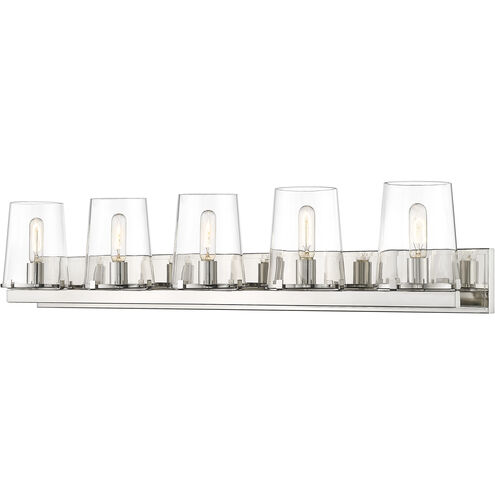 Callista 5 Light 47 inch Polished Nickel Vanity Wall Light