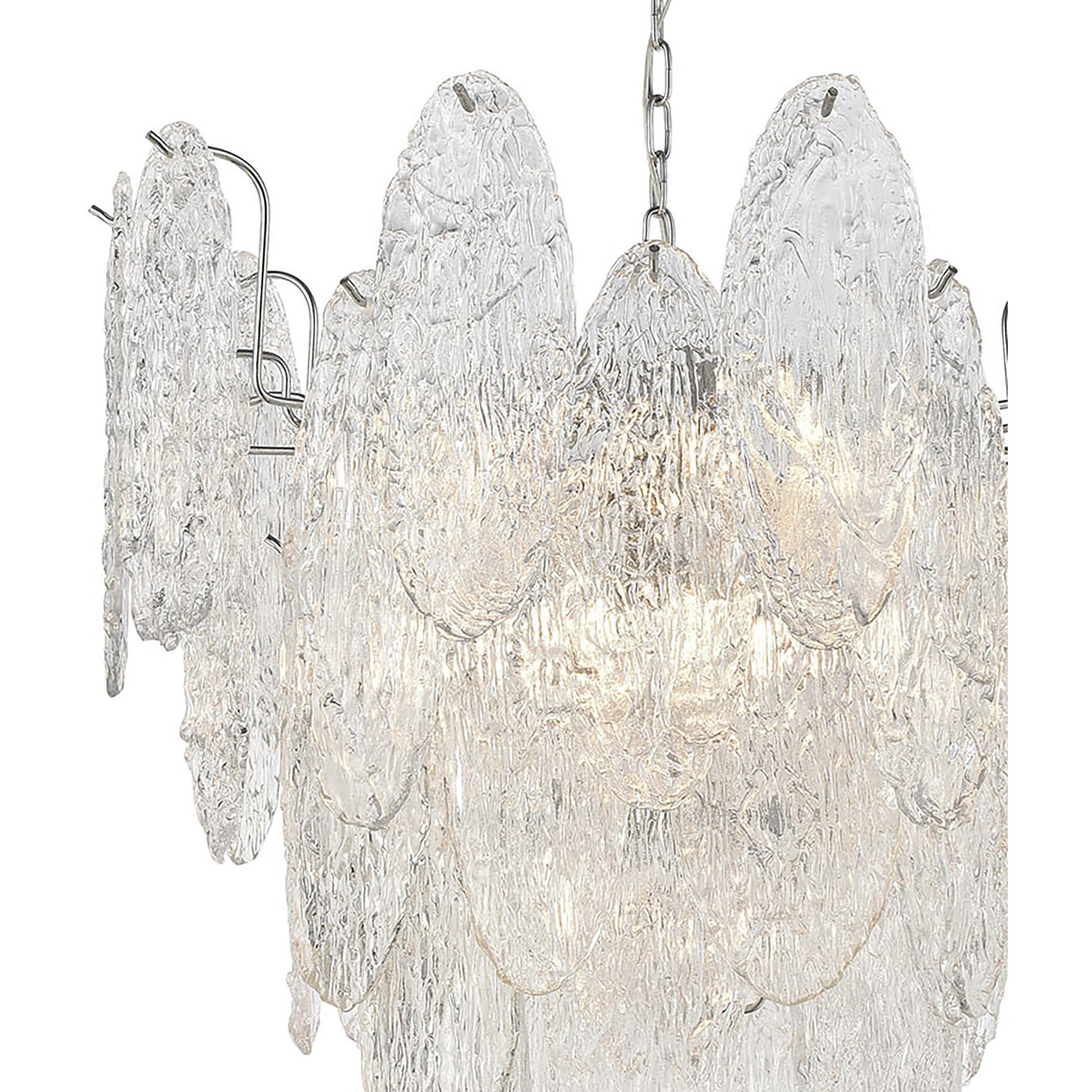 Frozen Cascade 9 Light 26 inch Polished Chrome Chandelier Ceiling Light