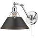 Yep Orwell 1 Light 10 inch Chrome Swing Arm Wall Lamp Wall Light in Rubbed Bronze, Adjustable