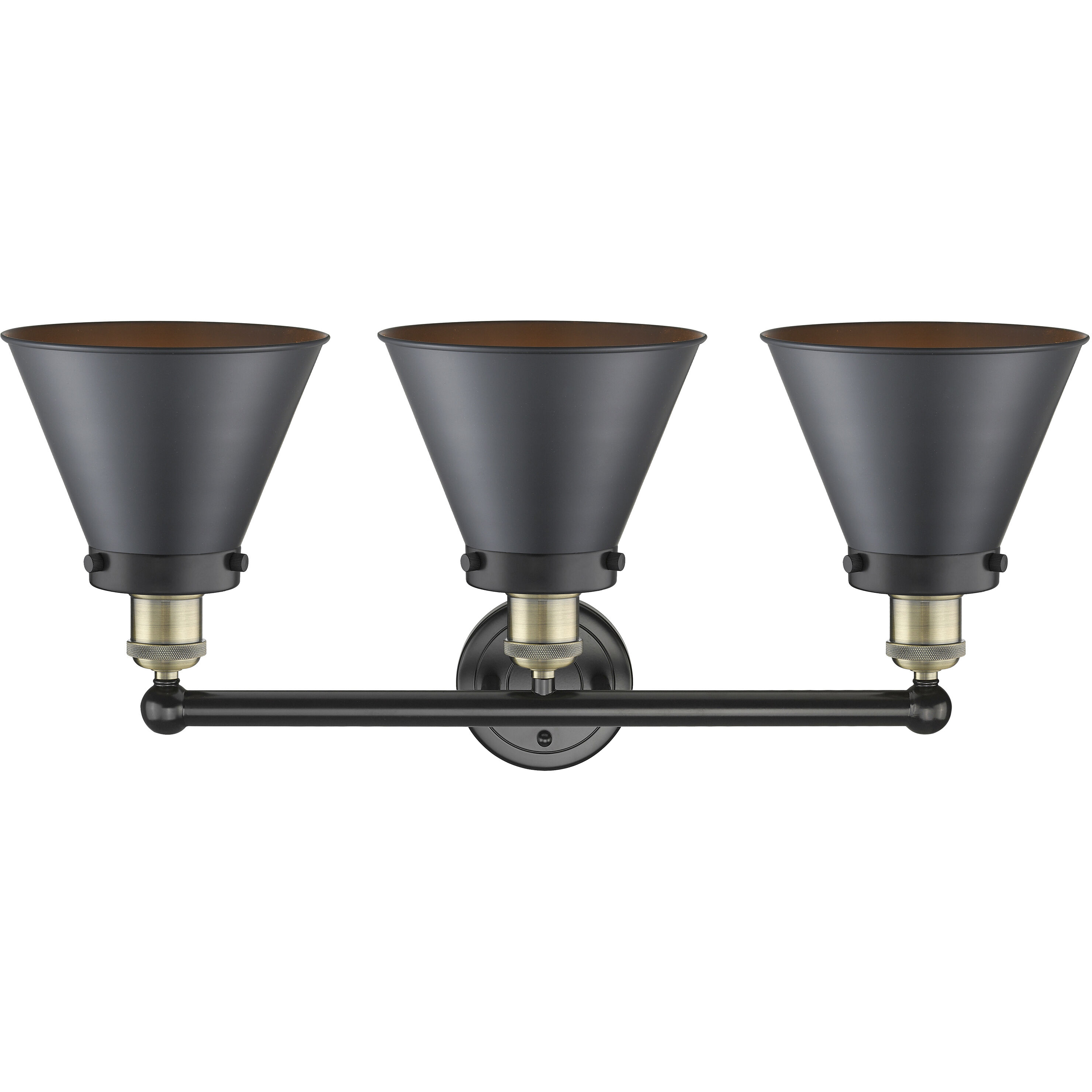 Appalachian 3 Light 26 inch Black Antique Brass Bath Vanity Light Wall Light in Matte Black