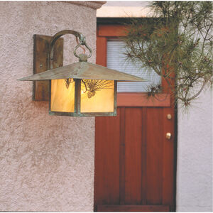 Monterey 1 Light 14.25 inch Verdigris Patina Outdoor Wall Mount in Off White, Sycamore Filigree