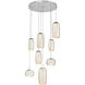 Vessel LED Classic Silver Multi-Pendant Ceiling Light in Amber, 2700K LED