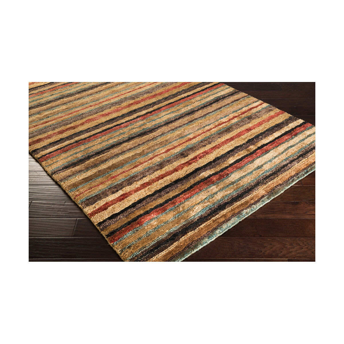 Trinidad 132 X 96 inch Rust/Dark Brown/Camel/Wheat/Light Gray/Bright Red Rugs, Jute