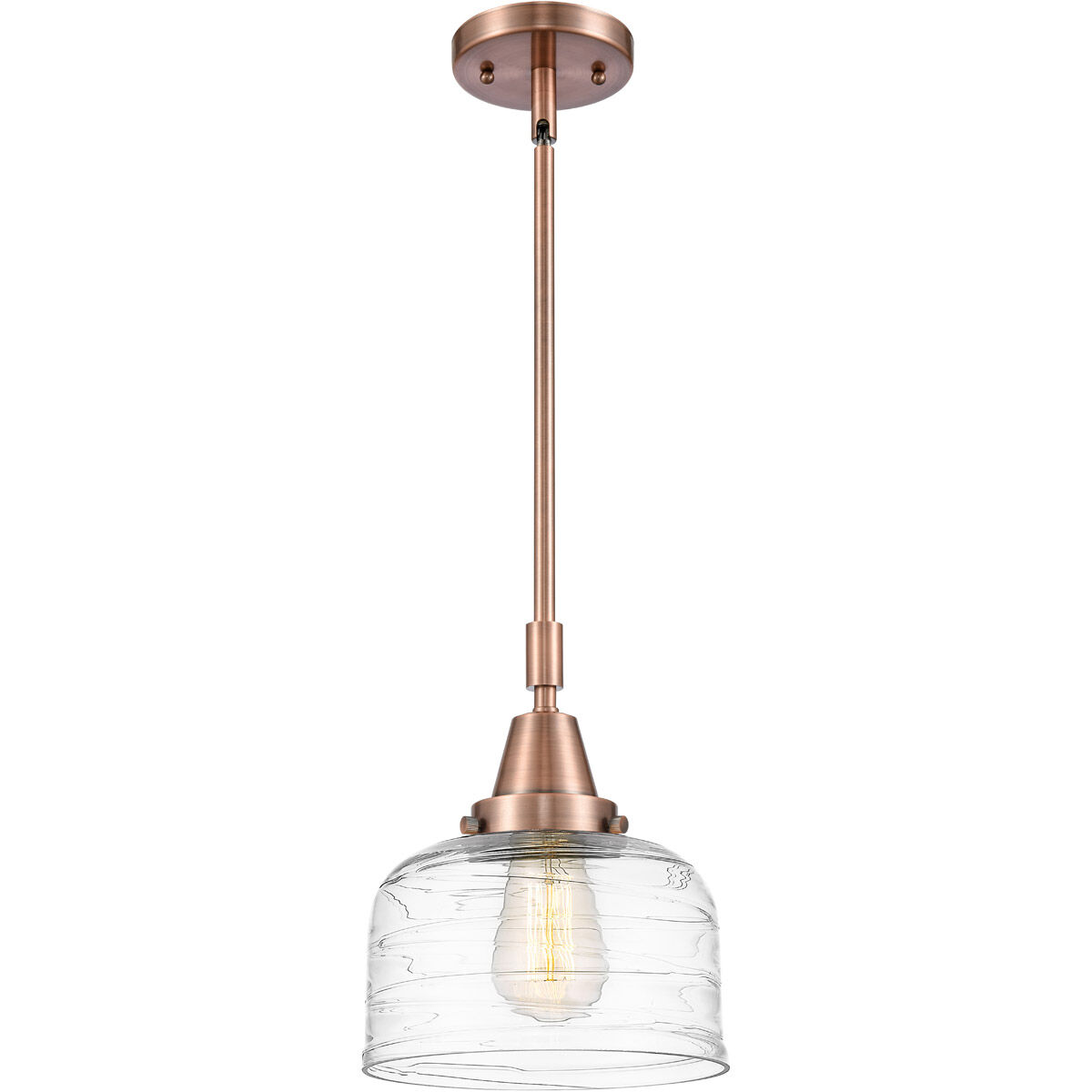 Franklin Restoration Bell LED 8 inch Antique Copper Mini Pendant Ceiling Light