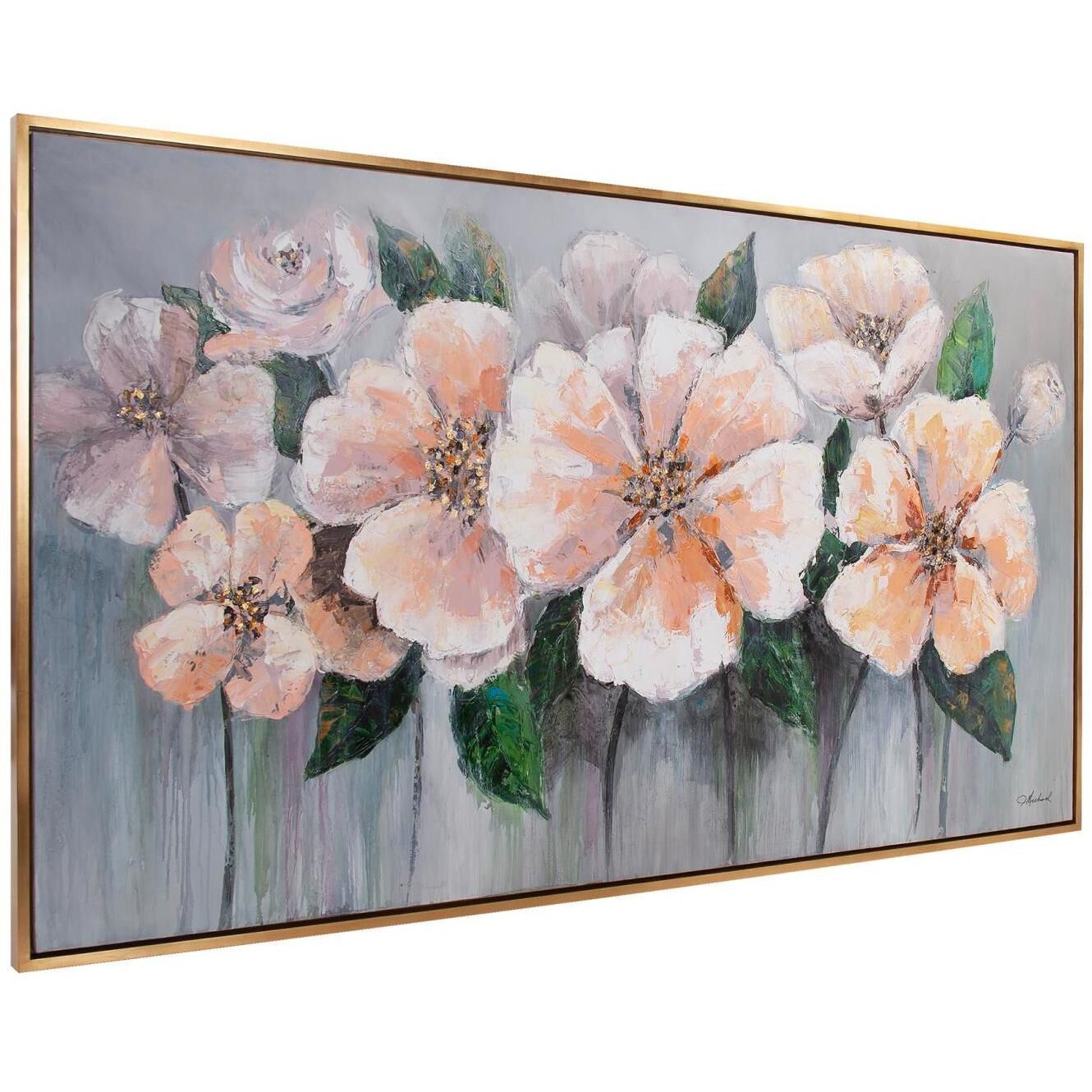 French Blush 73.75 X 41.75 inch Hand Painted Canvas