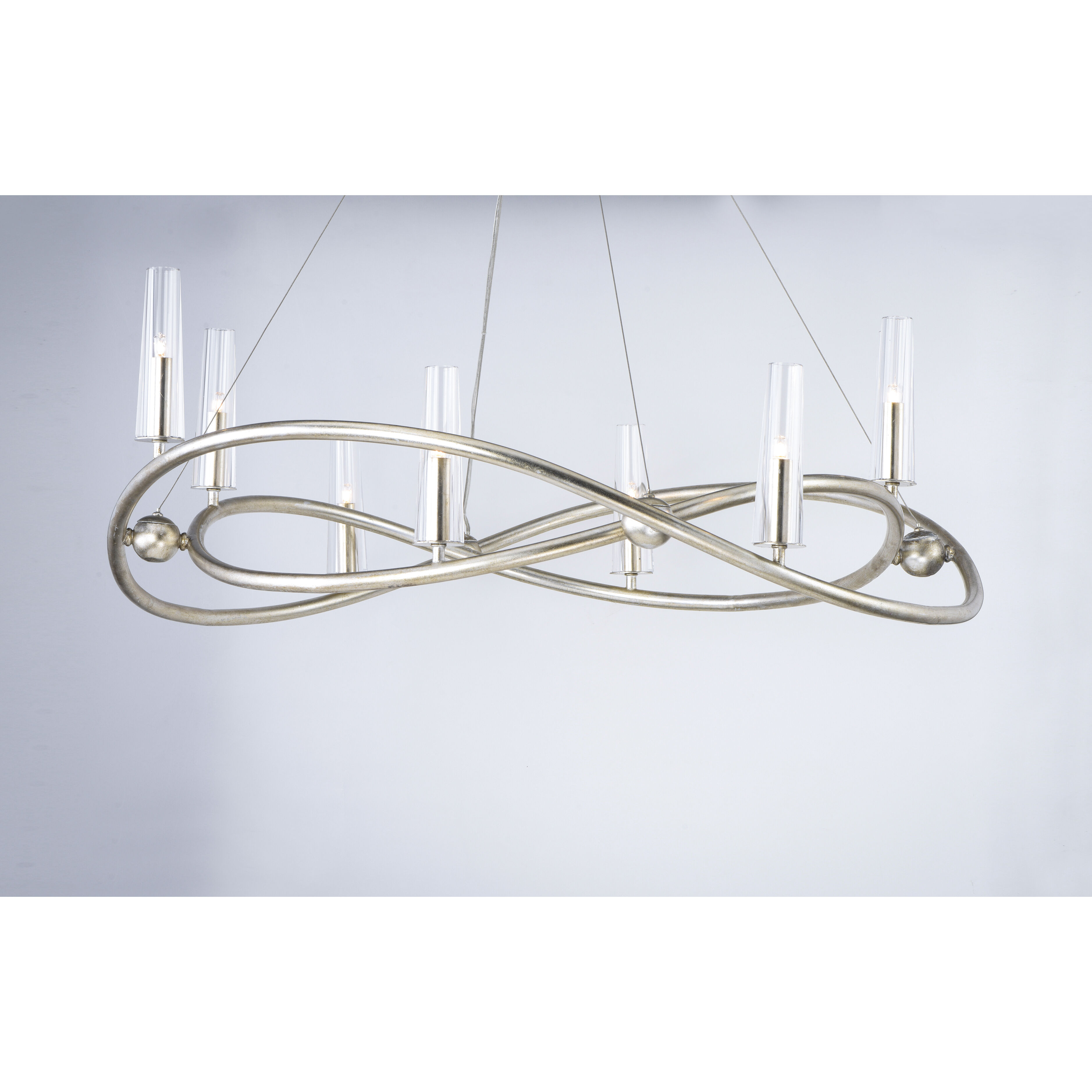 Entwine 8 Light 36.75 inch Golden Silver Single-Tier Chandelier Ceiling Light