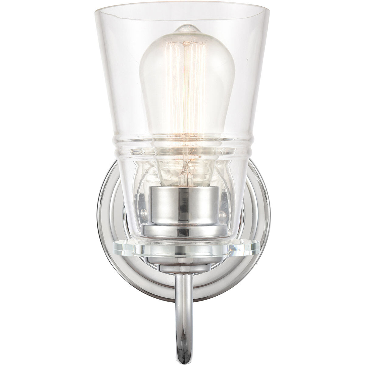 Scarlett LED 5 inch Polished Chrome Bath Vanity Light Wall Light in Clear Glass