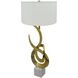 Saga 32.3 inch 40 watt Gold/White Table Lamp Portable Light