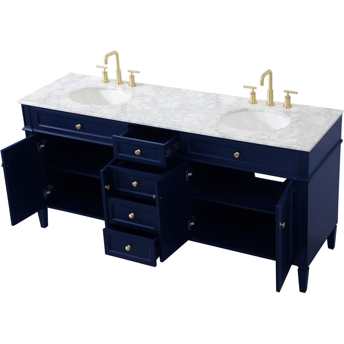 Park Avenue 72 X 21.5 X 35 inch Blue Vanity Sink Set