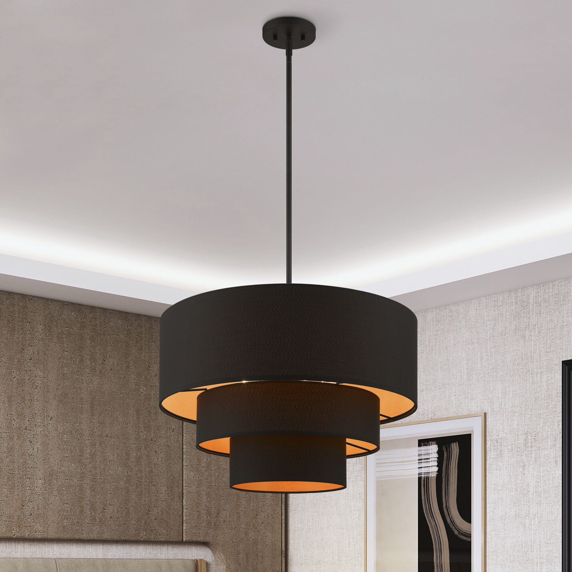 Sentosa 4 Light 23 inch Black Pendant Chandelier Ceiling Light