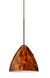 Mia LED Bronze Pendant Ceiling Light in Amber Cloud Glass