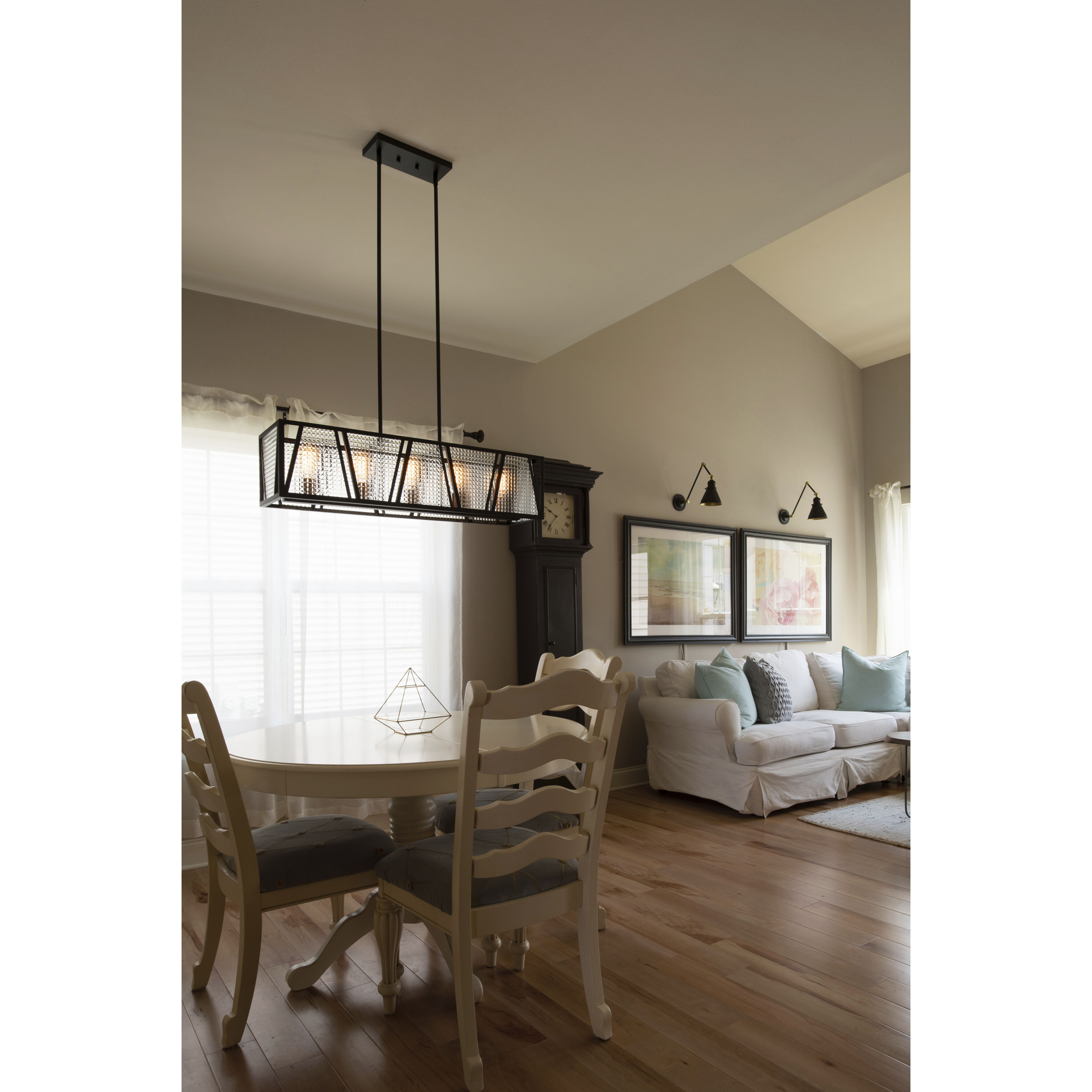 Oslo LED 36.75 inch Black and Natural Brass Linear Chandelier Ceiling Light