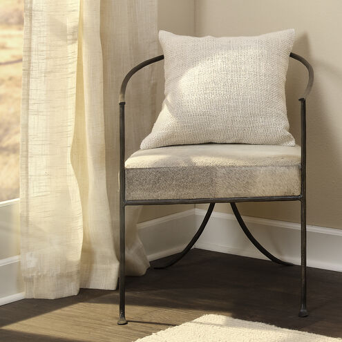 Kai Grey Hide & Black Hand Forged Iron Chair