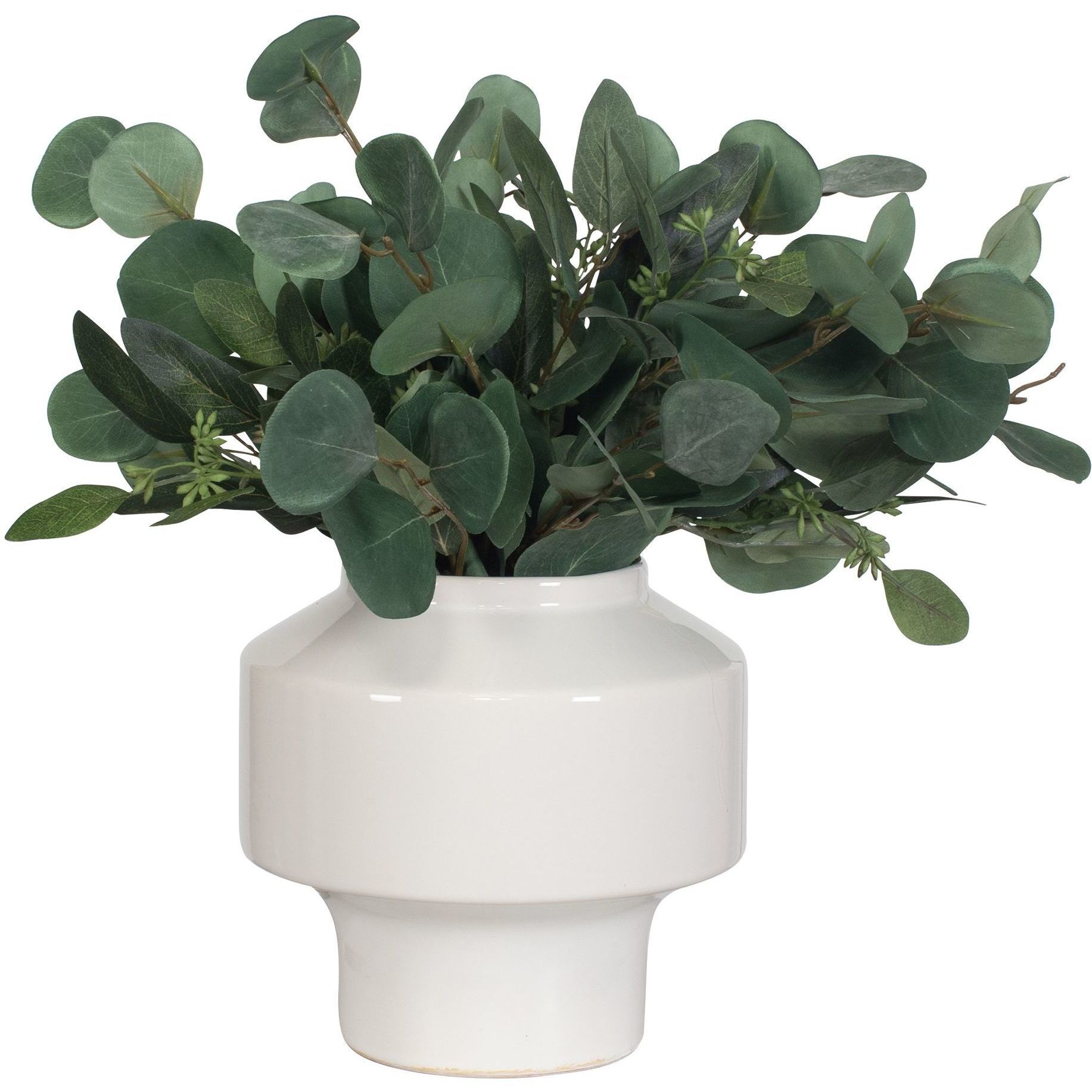 Essence Eucalyptus Gloss White and Green Accent & Vase