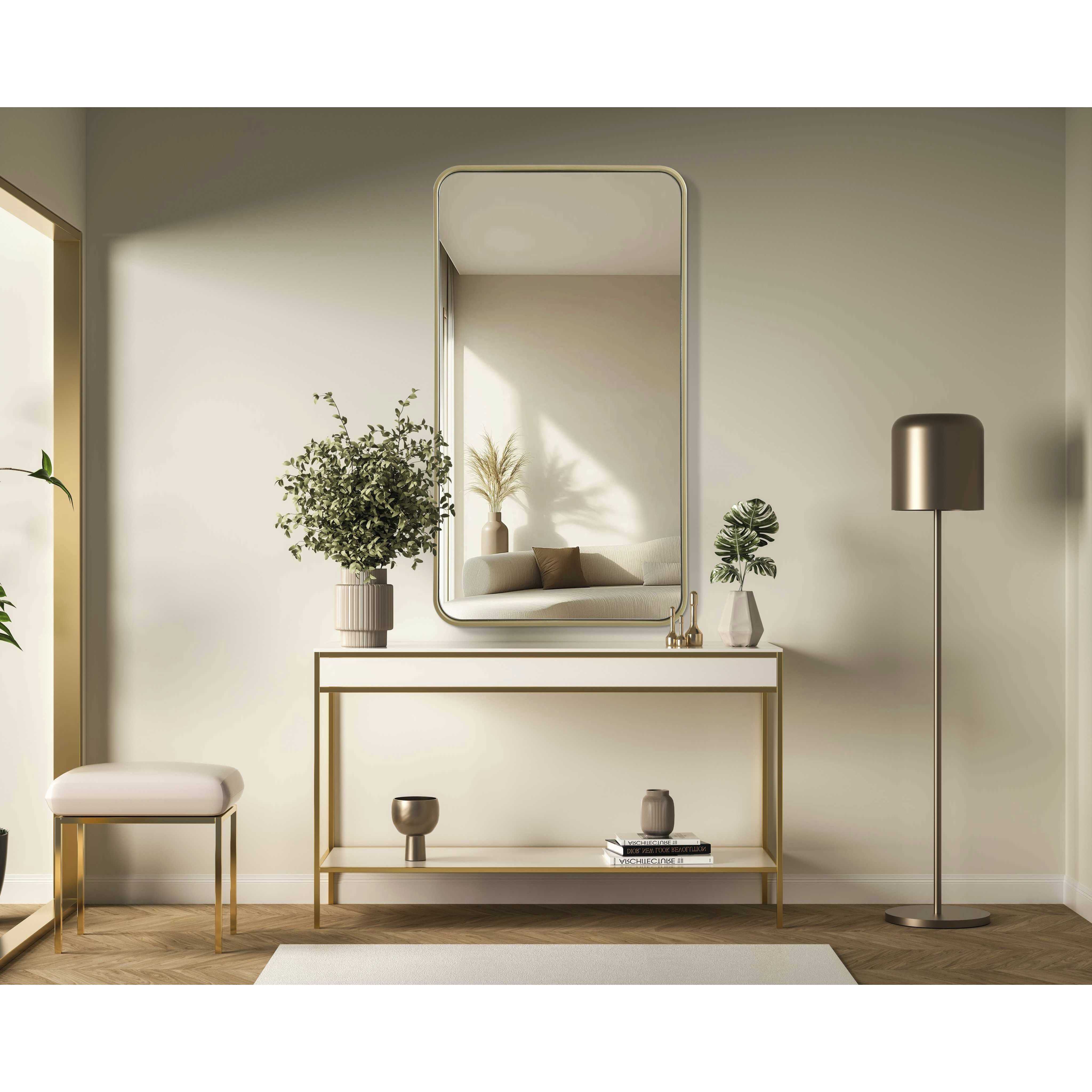 Remy 40 X 22 inch Brass Mirror