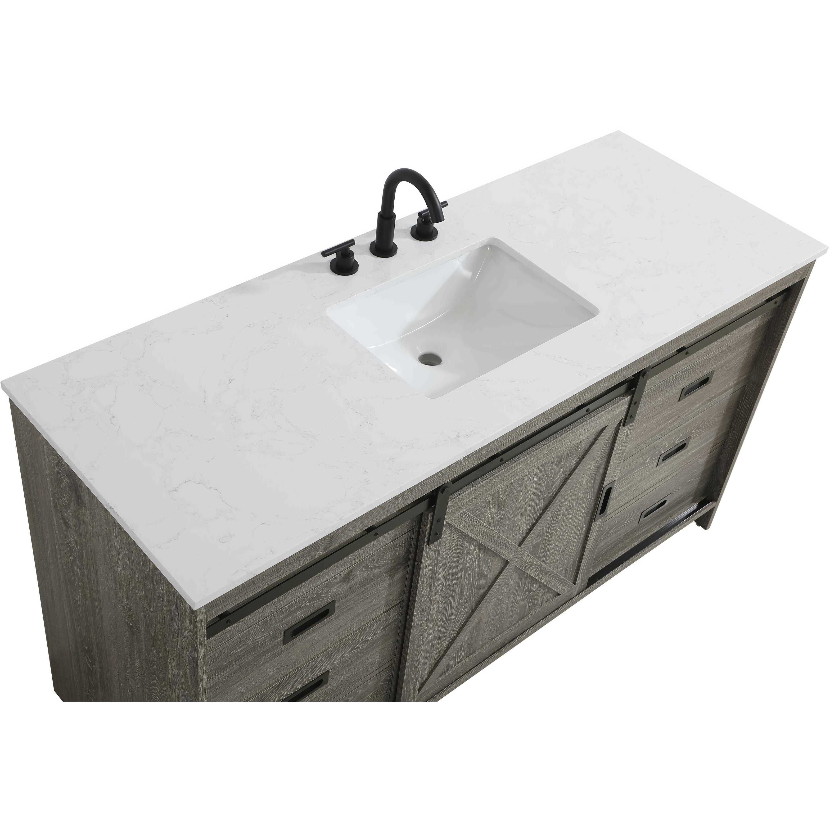 Austin 60 X 34 inch Rustic Grey Bathroom Vanity Cabinet