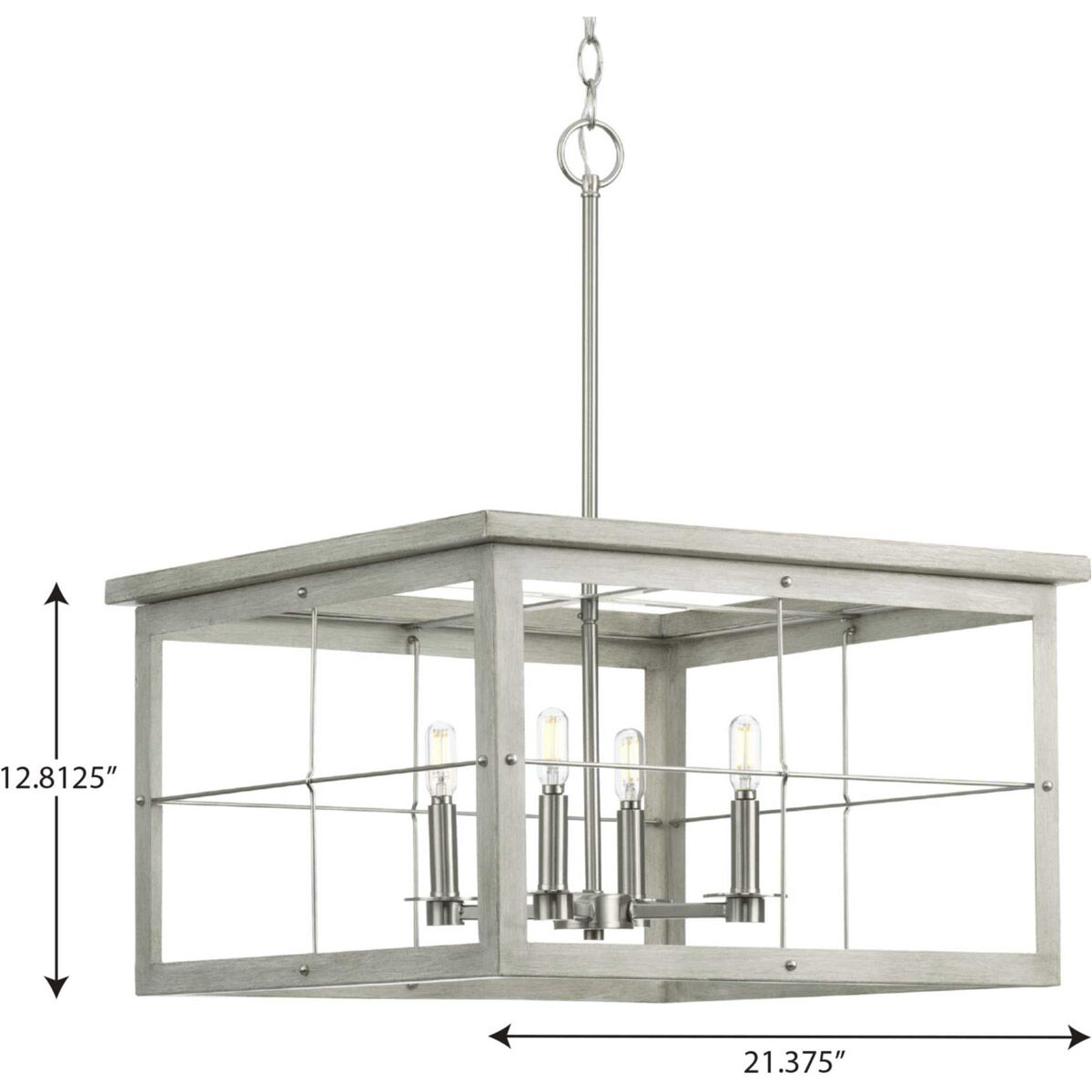 Hedgerow 4 Light 21 inch Brushed Nickel Chandelier Ceiling Light