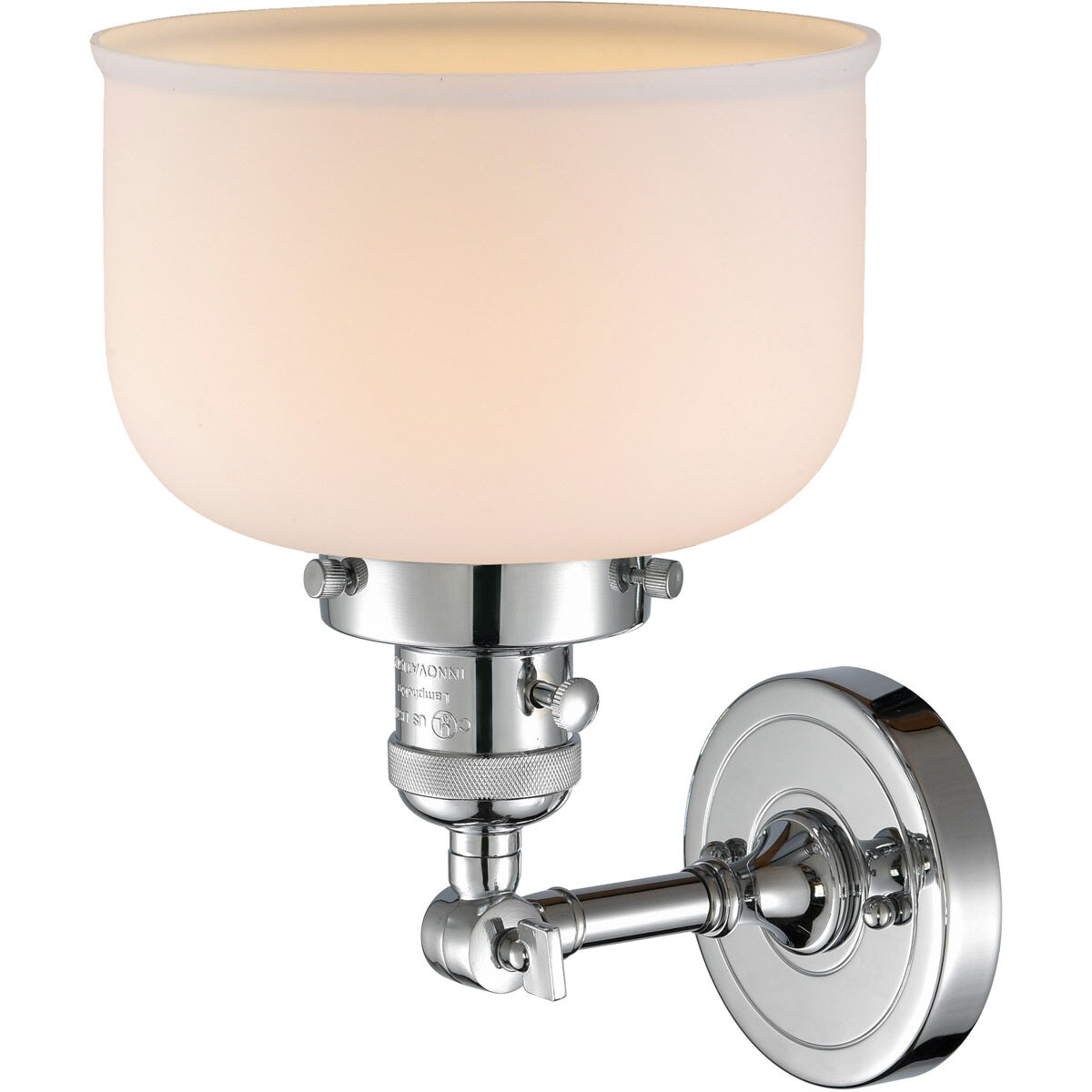 Franklin Restoration Large Bell LED 8 inch Polished Chrome Sconce Wall Light, Franklin Restoration