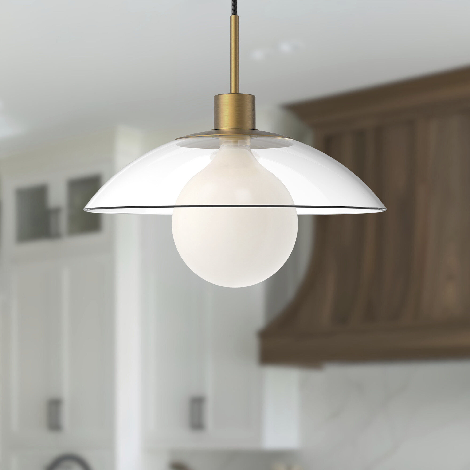 Alora Mood Francesca 1 Light 11.88 inch Aged Gold/Clear Glass Pendant Ceiling Light