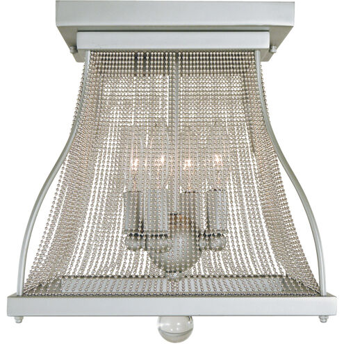 Harrison 4 Light 12 inch Satin Pewter/Polished Nickel Flush Mount Ceiling Light