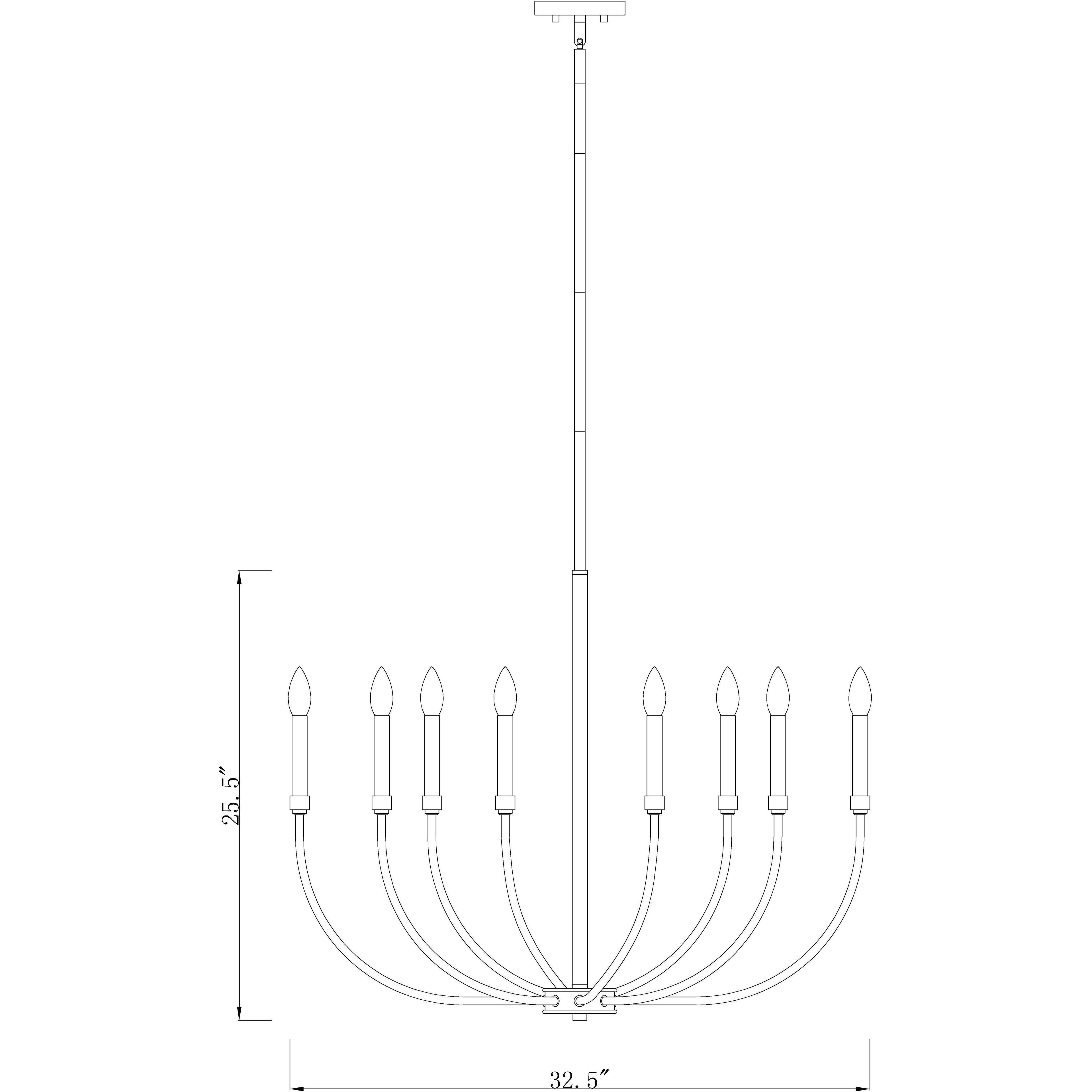 Haylie 8 Light 32.5 inch Matte Black and Olde Brass Chandelier Ceiling Light
