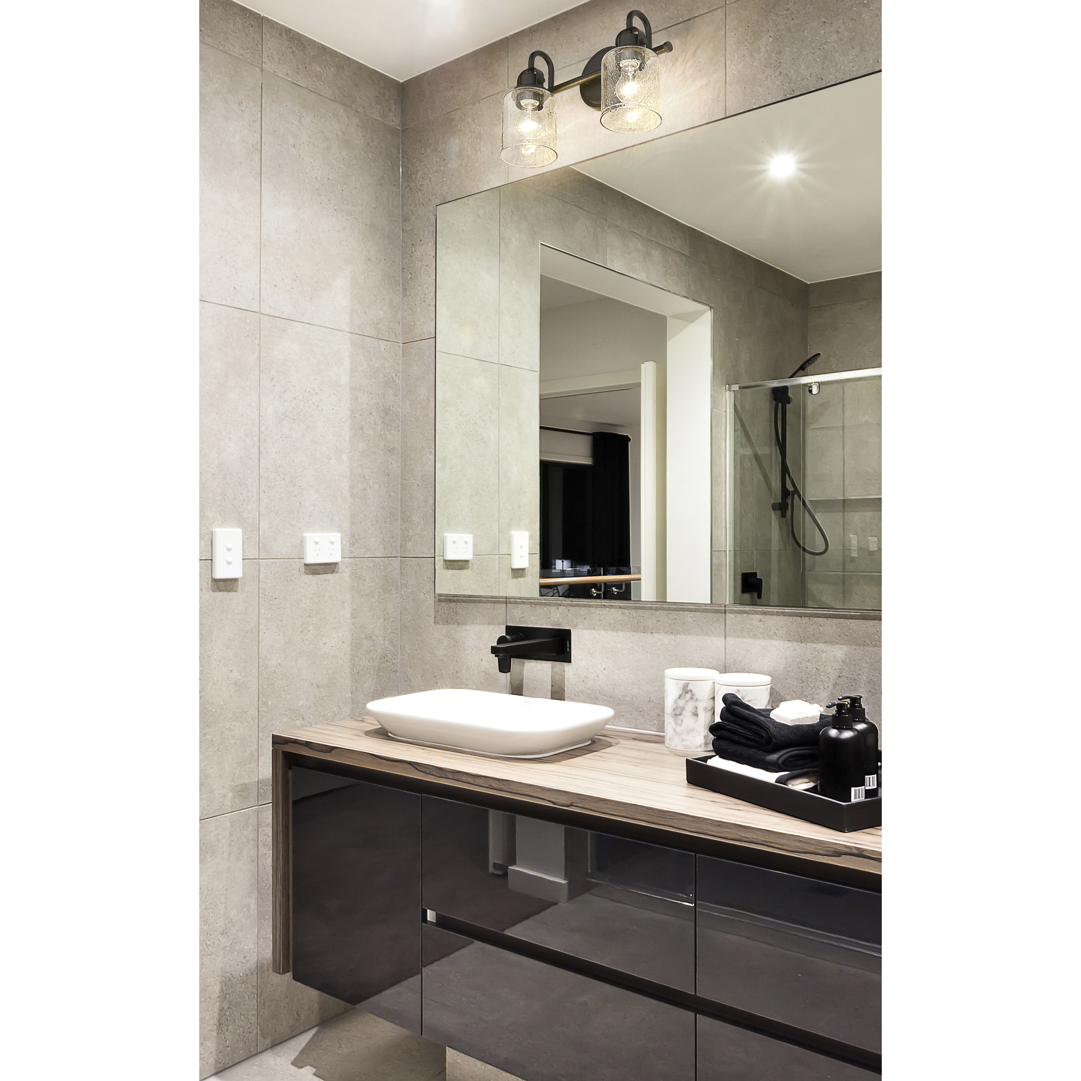 Kinsley 2 Light 14.5 inch Matte Black Bath Vanity Wall Light