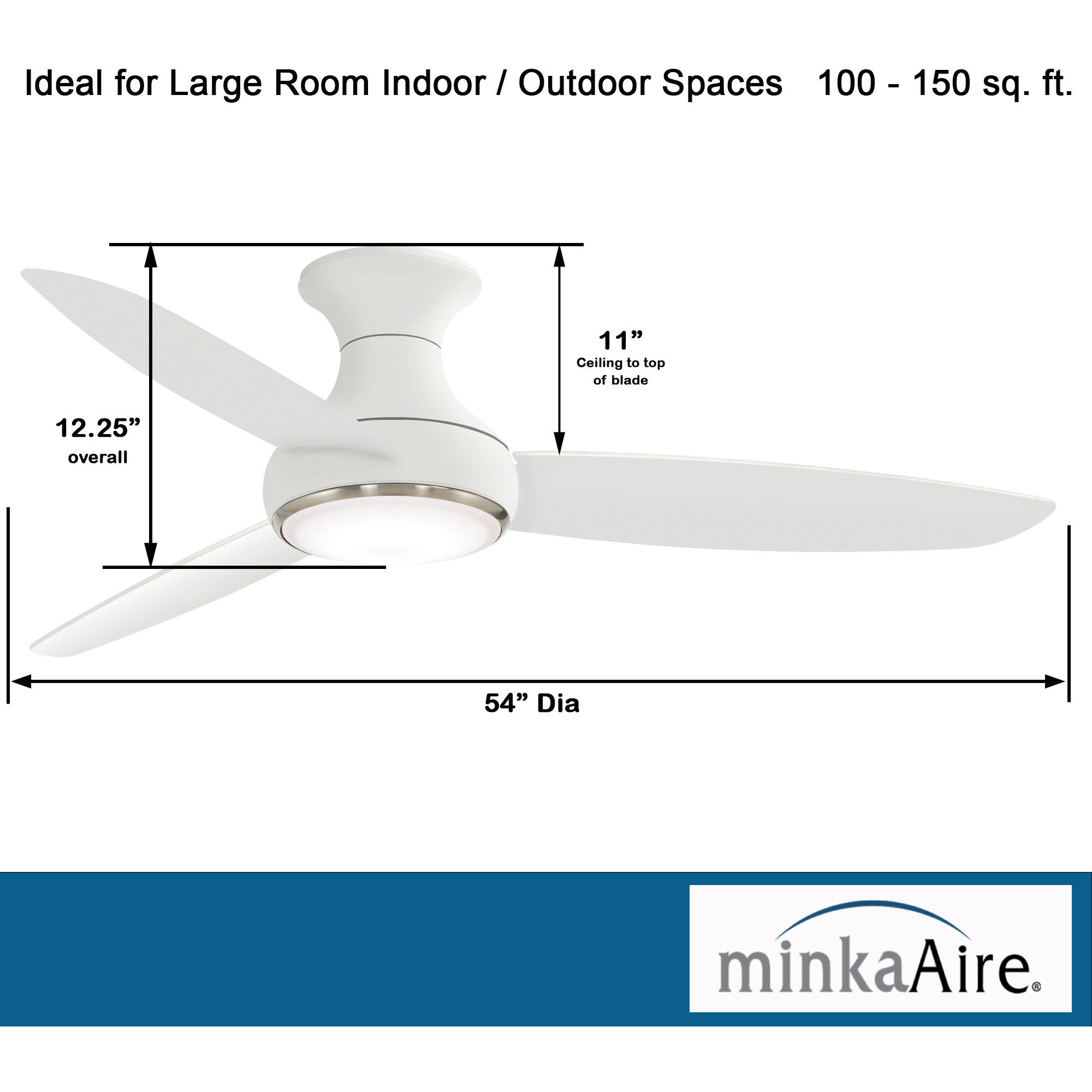 Concept III 54 inch White Outdoor Ceiling Fan