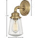 Fritz 1 Light 6.5 inch Heritage Brass Vanity Light Wall Light