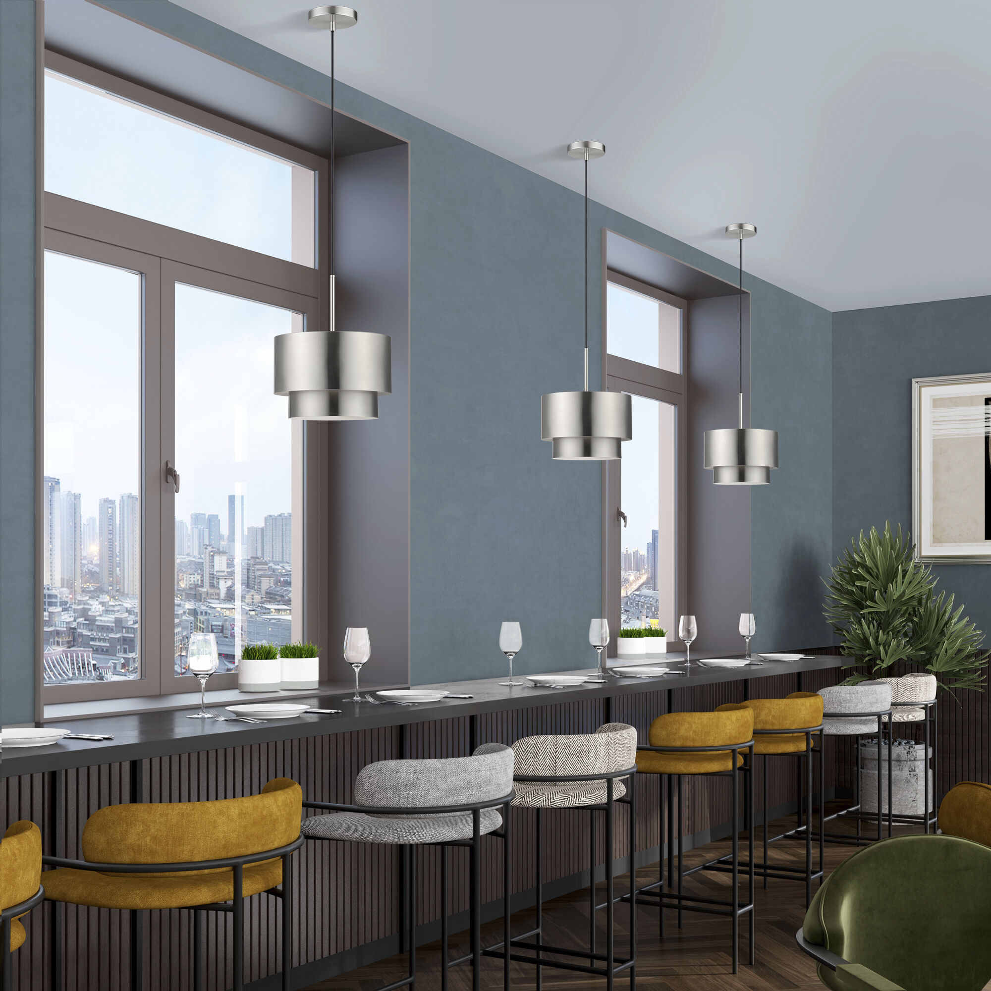 Zolana 1 Light 12 inch Brushed Nickel Pendant Ceiling Light